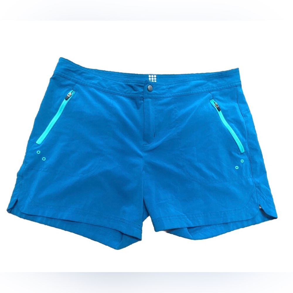 Title Nine Shorts Womens Blue Nimblene Hiking Outdoor Beach Zipper Pockets 12